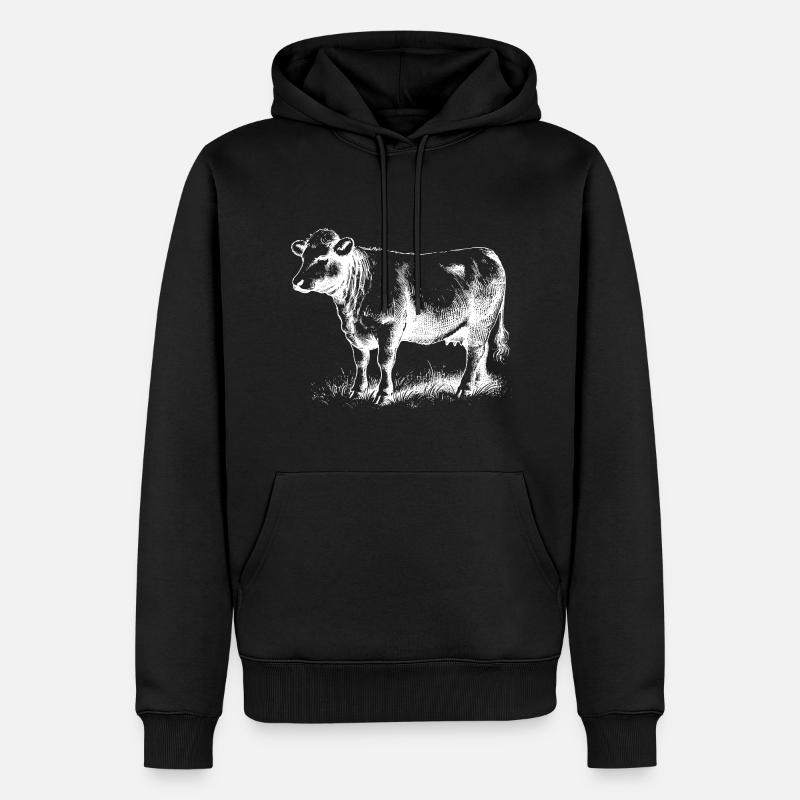 Vache - Sweat à capuche Premium bio Homme - noir