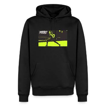 FOCUS_lime - Männer Premium Bio Hoodie - Schwarz - Vorne - Nico (187cm)