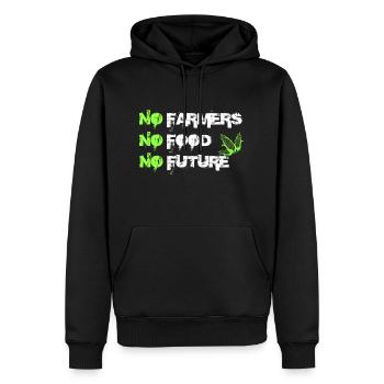 Pas d'agriculteurs, pas de nourriture, pas d'avenir - Sweat à capuche Premium bio Homme - noir - Devant - Nico (187cm)