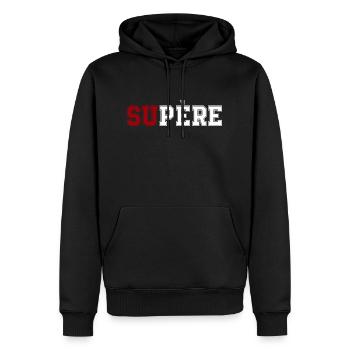 Supère - Sweat à capuche Premium bio Homme - noir - Devant - Nico (187cm)
