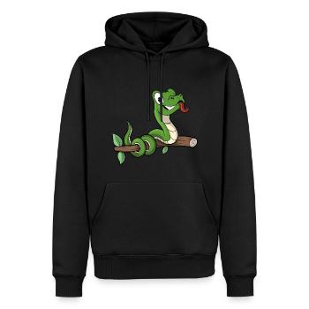 Animal Animal Motif Drôle Serpent - Sweat à capuche Premium bio Homme - noir - Devant - Nico (187cm)