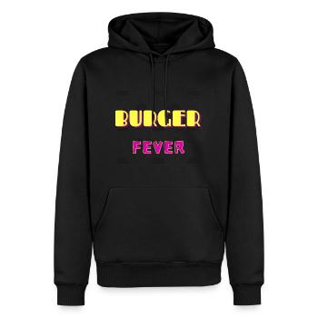 Burger fever - Sweat à capuche Premium bio Homme - noir - Devant - Nico (187cm)
