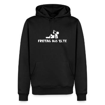Lustiger Spruch Witzig Humor Geschenkidee - Männer Premium Bio Hoodie - Schwarz - Vorne - Nico (187cm)