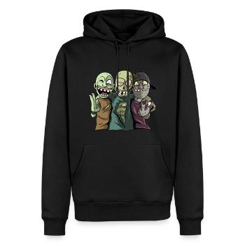 Zombies Halloween - Sweat à capuche Premium bio Homme - noir - Devant - Nico (187cm)
