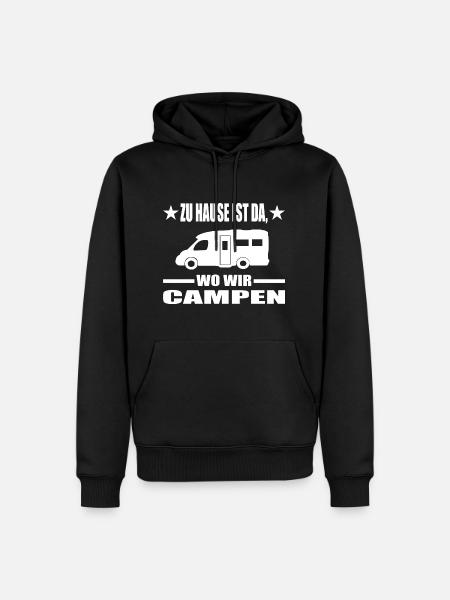 Camping - Männer Premium Bio Hoodie - Schwarz