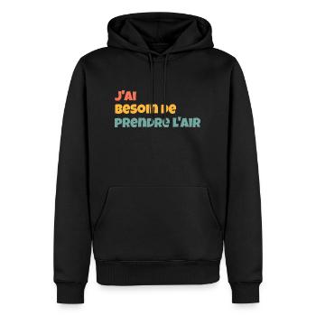 prendre l air - Sweat à capuche Premium bio Homme - noir - Devant - Nico (187cm)