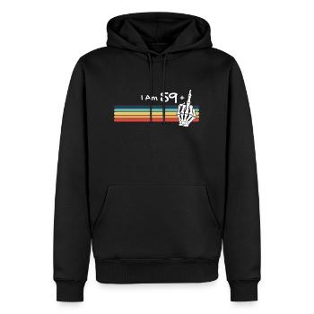I'm not 60, I am 59 plus Middle Finger Skull - Men’s Premium Organic Hoodie - black - Front - Nico (187cm)