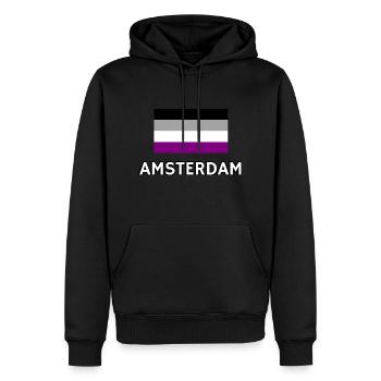 Asexualität Pride Flagge Amsterdam - Männer Premium Bio Hoodie - Schwarz - Vorne - Nico (187cm)