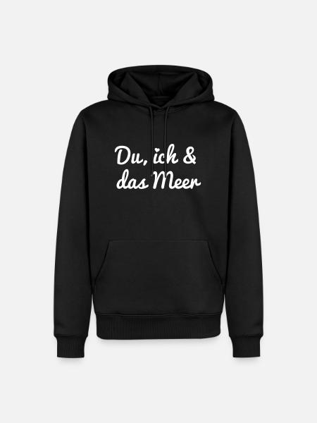 Du, ich und das Meer - Männer Premium Bio Hoodie - Schwarz