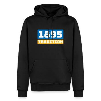 1895 Tradition - Männer Premium Bio Hoodie - Schwarz - Vorne - Nico (187cm)