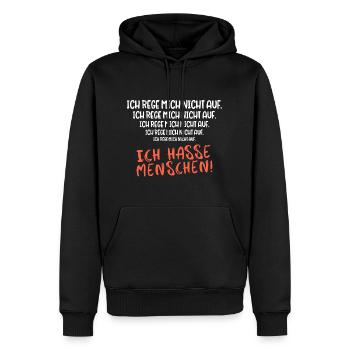 Ich hasse Menschen Sarkasmus Sarkastischer Spruch - Männer Premium Bio Hoodie - Schwarz - Vorne - Nico (187cm)