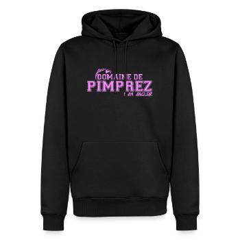 Pimprez Rose - Sweat à capuche Premium bio Homme - noir - Devant - Nico (187cm)