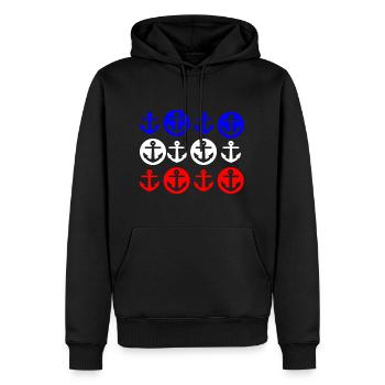 Anker Maritim Blau Weiss Rot Kreis Reihe - Männer Premium Bio Hoodie - Schwarz - Vorne - Nico (187cm)
