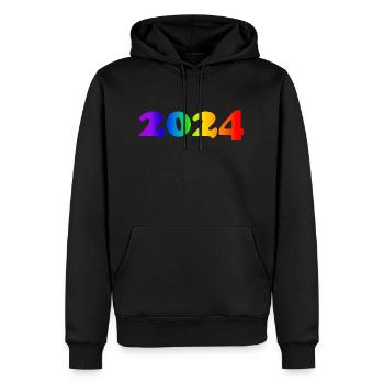 2024 - Sweat à capuche Premium bio Homme - noir - Devant - Nico (187cm)