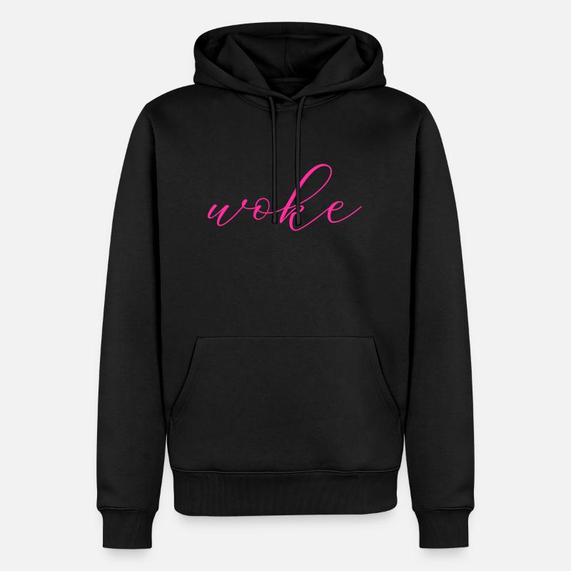 Autodérision : WOKE - Sweat à capuche Premium bio Homme - noir