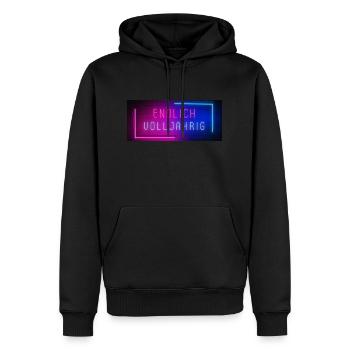 Endlich 18 volljährig 5 - Männer Premium Bio Hoodie - Schwarz - Vorne - Nico (187cm)