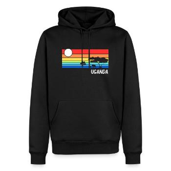 Uganda Afrika Savanne Safari Urlaub - Männer Premium Bio Hoodie - Schwarz - Vorne - Nico (187cm)