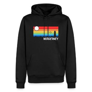 Norderney Nordsee Ostfriesische Insel Geschenk - Männer Premium Bio Hoodie - Schwarz - Vorne - Nico (187cm)