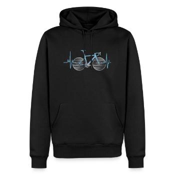 Herzschlag Fahrrad Cardio Puls Fahrrad - Männer Premium Bio Hoodie - Schwarz - Vorne - Nico (187cm)