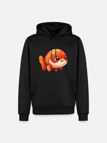 Poisson rouge Ranchu - Sweat à capuche Premium bio Homme - noir