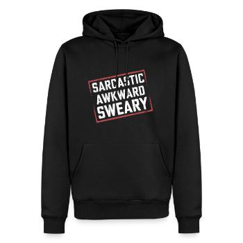 Sarcastic Awkward Sweary 5 - Männer Premium Bio Hoodie - Schwarz - Vorne - Nico (187cm)