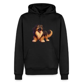 Leonberg 3 - Männer Premium Bio Hoodie - Schwarz - Vorne - Nico (187cm)