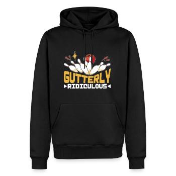 Gutterly Ridiculous 7 - Männer Premium Bio Hoodie - Schwarz - Vorne - Nico (187cm)
