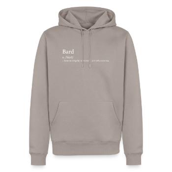Bard Definition: Rizz - Men’s Premium Organic Hoodie - taupe - Front - Nico (187cm)