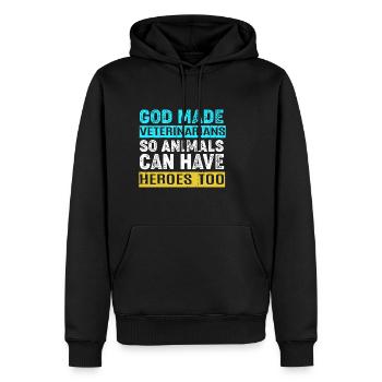 Vétérinaire Médecine vétérinaire Vétérinaire - Sweat à capuche Premium bio Homme - noir - Devant - Nico (187cm)