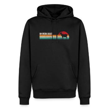 Chèvre Chèvre Oh ma chèvre - Sweat à capuche Premium bio Homme - noir - Devant - Nico (187cm)