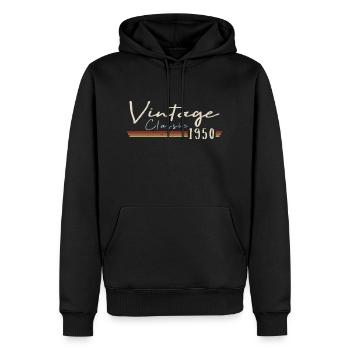 Vintage Original since 1950 Birthday Retro 1950 - Men’s Premium Organic Hoodie - black - Front - Nico (187cm)