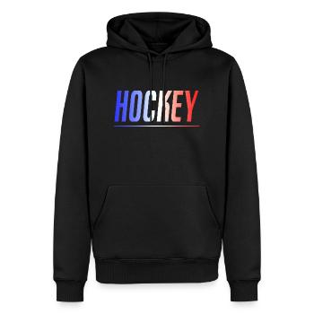 HOCKEY HOCKEYSPIELER GESCHENK SPORT FRANKREICH - Männer Premium Bio Hoodie - Schwarz - Vorne - Nico (187cm)