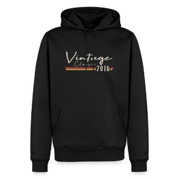 Vintage Original since 2016 Geburtstag Retro 2016 - Männer Premium Bio Hoodie - Schwarz - Vorne - Nico (187cm)