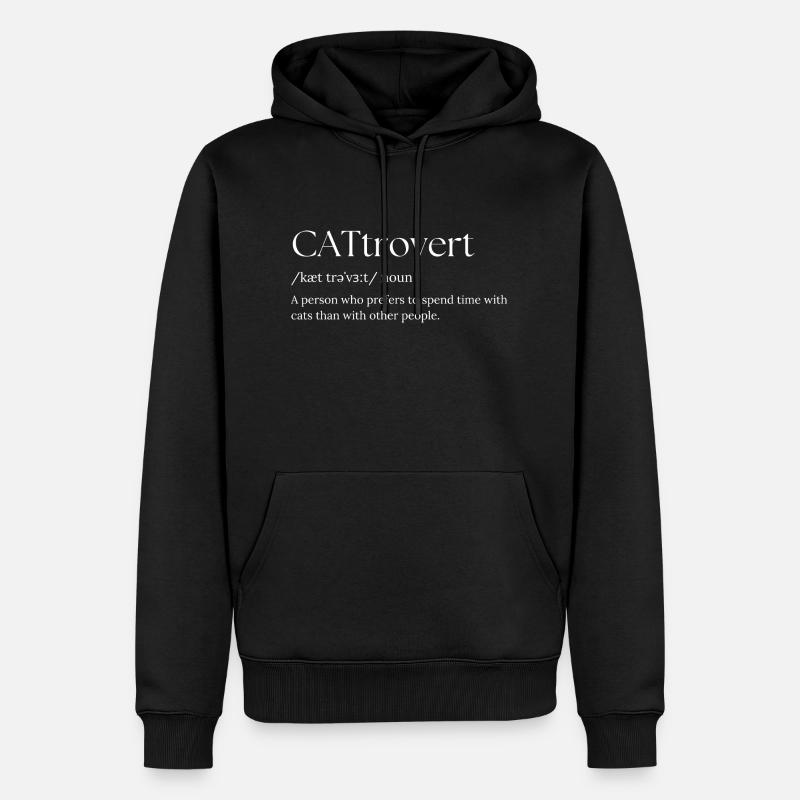 Cattrovert - Sweat à capuche Premium bio Homme - noir