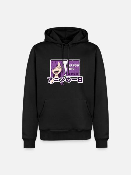 Happy day with anime - Men’s Premium Organic Hoodie - black