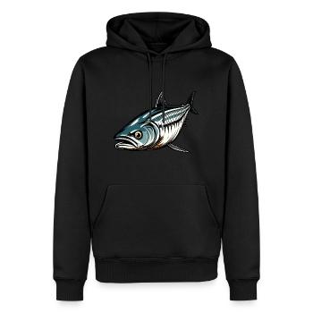 Fisch / Tier / Aquarium / Wasser / Teich / See - Männer Premium Bio Hoodie - Schwarz - Vorne - Nico (187cm)