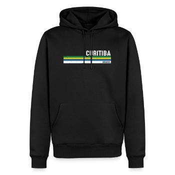 Vintage Curitiba Brazil Heritage - Proud and Bold - Men’s Premium Organic Hoodie - black - Front - Nico (187cm)