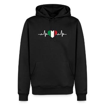 Italia Heart Italian Flag - Men’s Premium Organic Hoodie - black - Front - Nico (187cm)