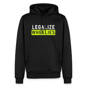 Legalize Wheelies Bike Supermoto Motorrad Shirt - Männer Premium Bio Hoodie - Schwarz - Vorne - Nico (187cm)