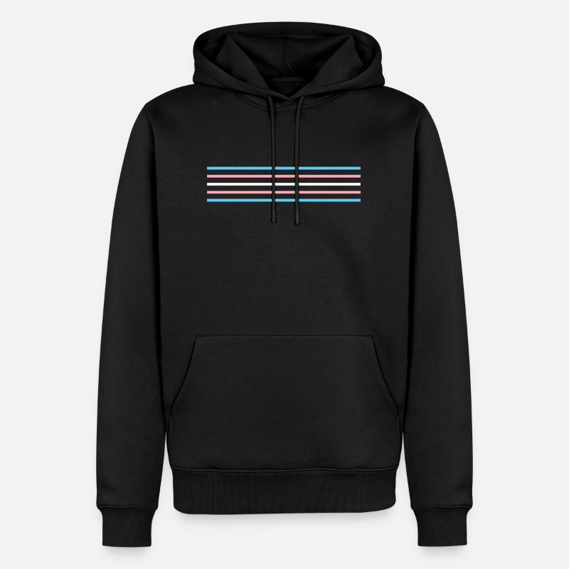 Drapeau Trans - Trans Flagga - Sweat à capuche Premium bio Homme - noir