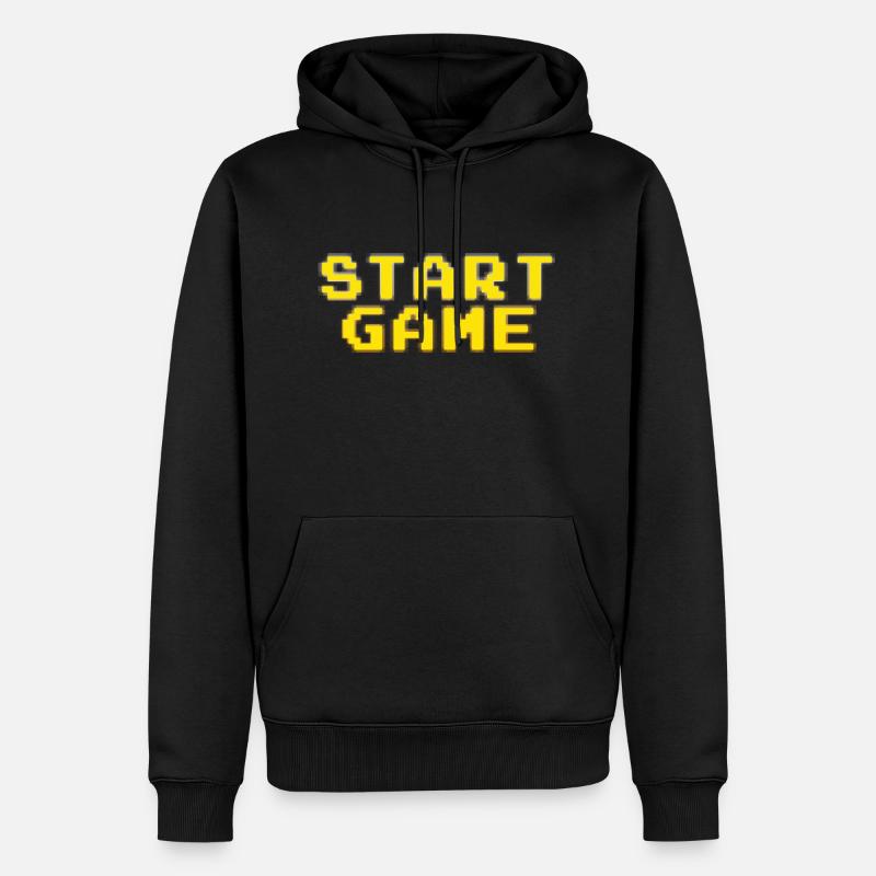 Start Game - Sweat à capuche Premium bio Homme - noir