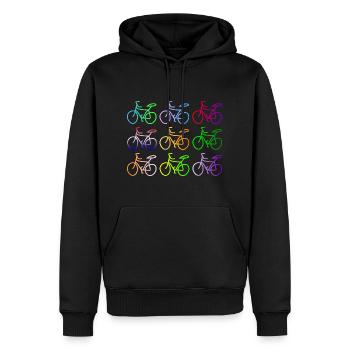 Gribouillage de vélo. - Sweat à capuche Premium bio Homme - noir - Devant - Nico (187cm)
