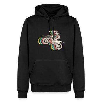 Motorrad Dirtbike Biker Vintage Jungen Motocross - Männer Premium Bio Hoodie - Schwarz - Vorne - Nico (187cm)