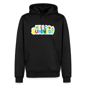 T-shirt d'été mixte - Sweat à capuche Premium bio Homme - noir - Devant - Nico (187cm)