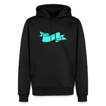 Banner - Männer Premium Bio Hoodie - Schwarz - Vorne - Nico (187cm)