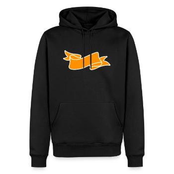 Banner - Männer Premium Bio Hoodie - Schwarz - Vorne - Nico (187cm)