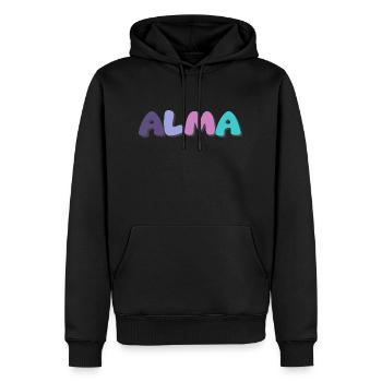 Name - Alma - Männer Premium Bio Hoodie - Schwarz - Vorne - Nico (187cm)