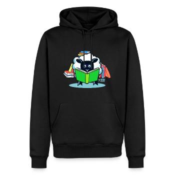 Les brebis aiment lire ? - Sweat à capuche Premium bio Homme - noir - Devant - Nico (187cm)