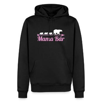 Mutter Mama Bär - Männer Premium Bio Hoodie - Schwarz - Vorne - Nico (187cm)