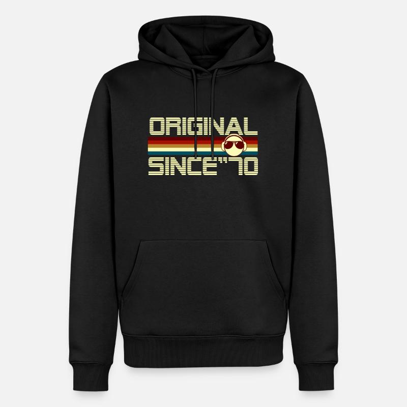 Since 70 - Sweat à capuche Premium bio Homme - noir